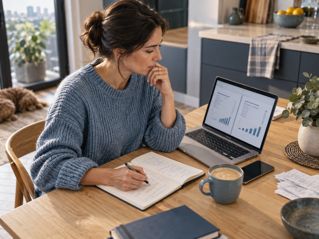 Melbourne homeowner comparing an offset account and redraw facility with loan statements